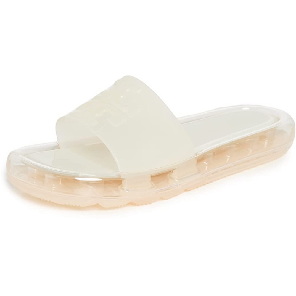*Worn for an hour* Tory Burch Bubble Jelly Slides Size 9 New Ivory